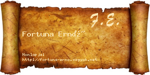 Fortuna Ernő névjegykártya